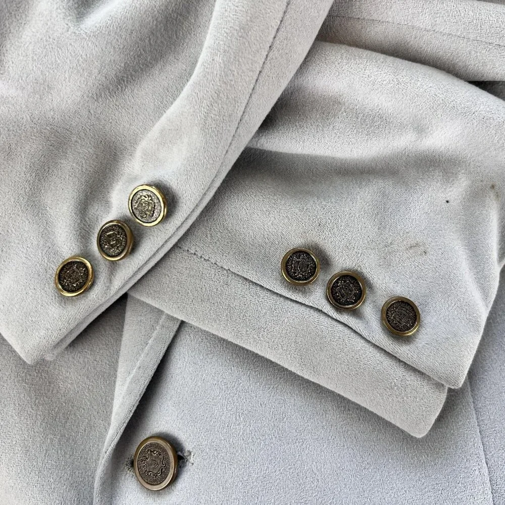 VTG Regency Park Mens 45 Blazer Gray Suede Jacket Sports Coat Patch Pockets 90s